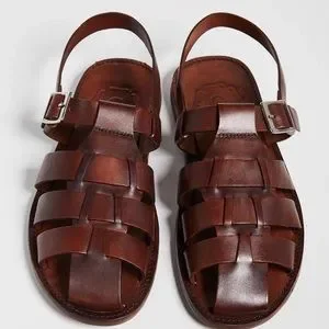 Grenson Quincy Sandals, 6 UK Quincy | Mens Sandals in Tan Handpainted Calf Leather  main image 3